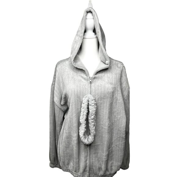 Life Rocks XL Gray Hooded Zip-Up Jacket With Headband Accessory - Picture 1 of 15